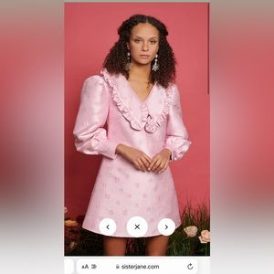 Sister Jane oversized collar jacquard mini dress.